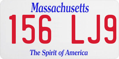 MA license plate 156LJ9