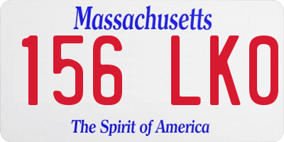 MA license plate 156LK0