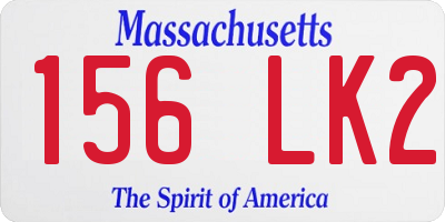 MA license plate 156LK2