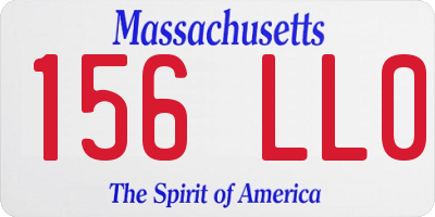 MA license plate 156LL0