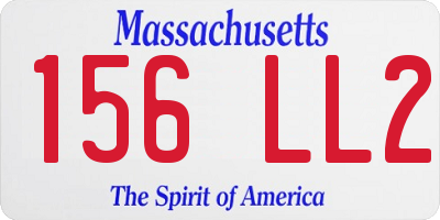 MA license plate 156LL2