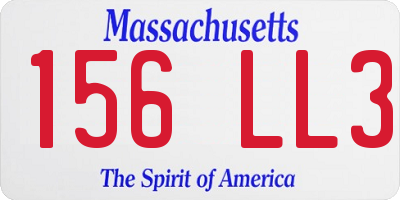 MA license plate 156LL3