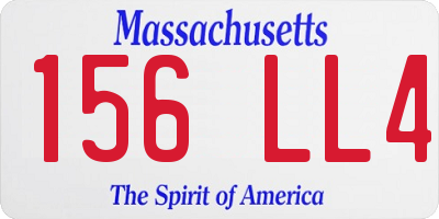 MA license plate 156LL4