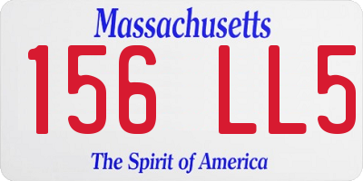MA license plate 156LL5
