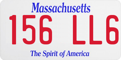 MA license plate 156LL6