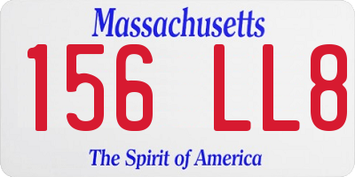 MA license plate 156LL8