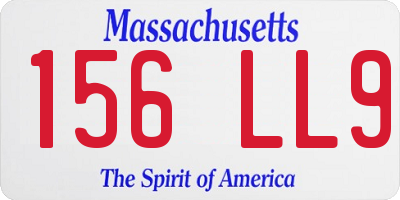 MA license plate 156LL9