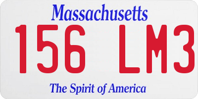 MA license plate 156LM3