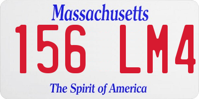 MA license plate 156LM4