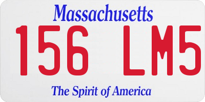 MA license plate 156LM5
