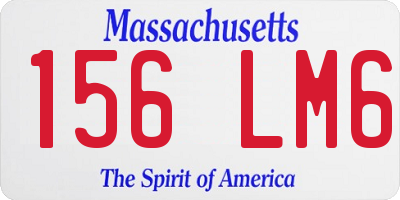 MA license plate 156LM6