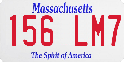MA license plate 156LM7