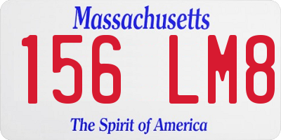 MA license plate 156LM8