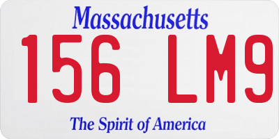 MA license plate 156LM9