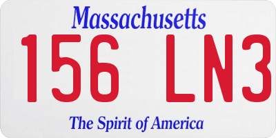 MA license plate 156LN3