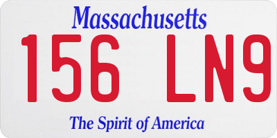 MA license plate 156LN9