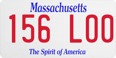 MA license plate 156LO0