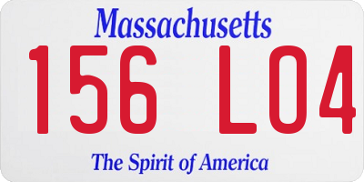 MA license plate 156LO4