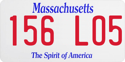 MA license plate 156LO5