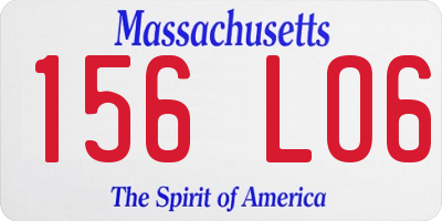 MA license plate 156LO6