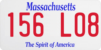 MA license plate 156LO8