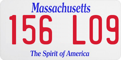MA license plate 156LO9