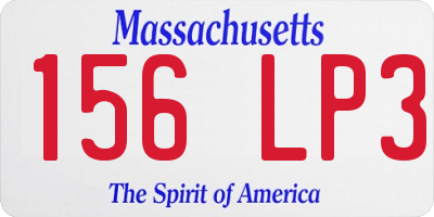 MA license plate 156LP3
