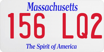 MA license plate 156LQ2