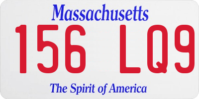 MA license plate 156LQ9