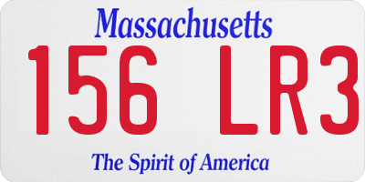 MA license plate 156LR3