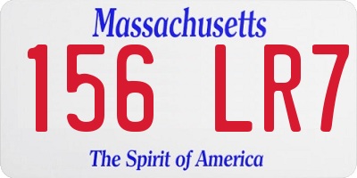 MA license plate 156LR7