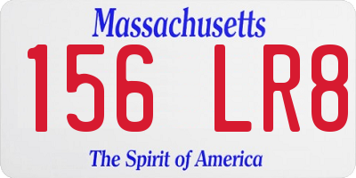 MA license plate 156LR8