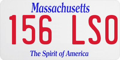 MA license plate 156LS0