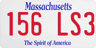 MA license plate 156LS3