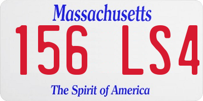 MA license plate 156LS4
