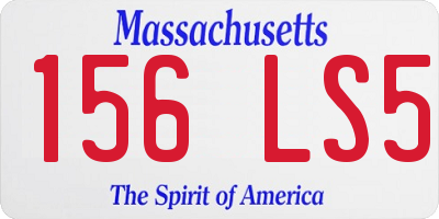 MA license plate 156LS5