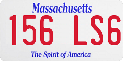 MA license plate 156LS6