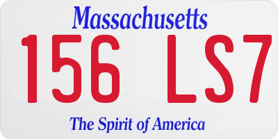 MA license plate 156LS7