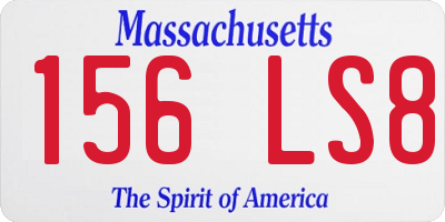 MA license plate 156LS8