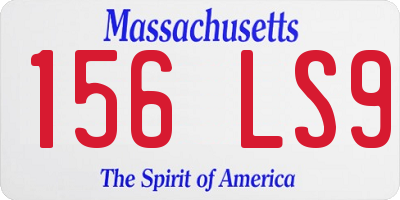 MA license plate 156LS9