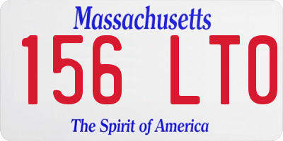 MA license plate 156LT0