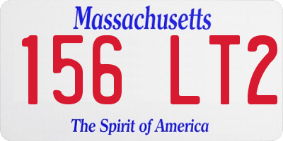 MA license plate 156LT2