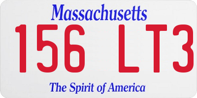 MA license plate 156LT3