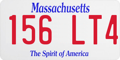 MA license plate 156LT4