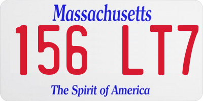 MA license plate 156LT7