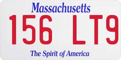 MA license plate 156LT9