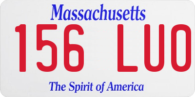 MA license plate 156LU0