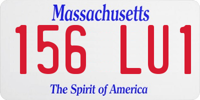 MA license plate 156LU1