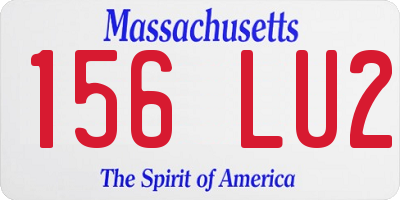 MA license plate 156LU2