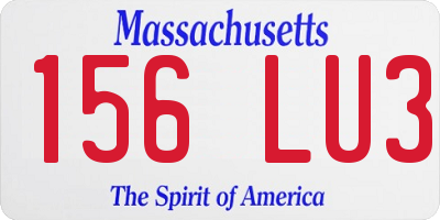 MA license plate 156LU3